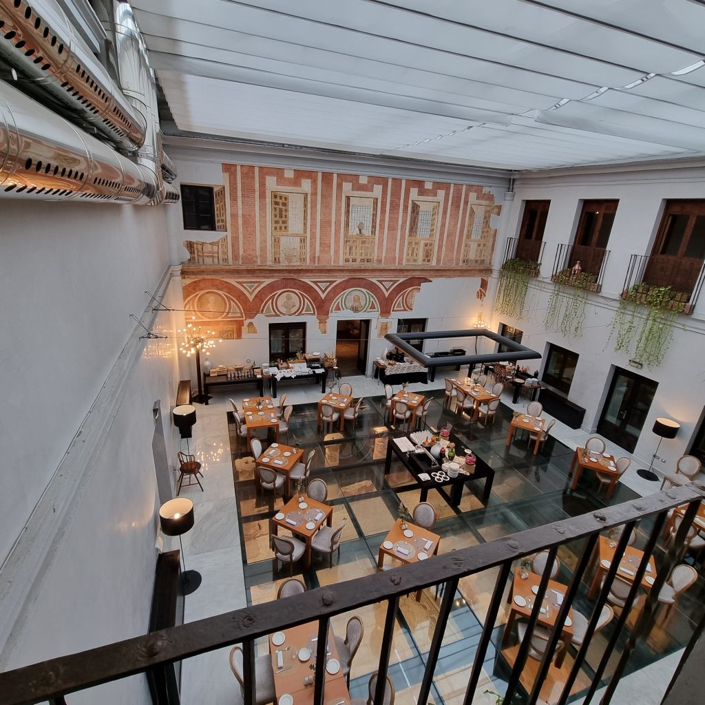 Hotel Hospes Palacio del Bailío's Cordoba breakfast amazing seating area