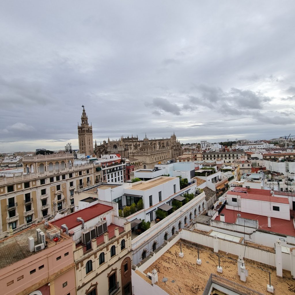 Catedral de Sevilla view from QUERENCIA DE SEVILLA hotel roof top far shot