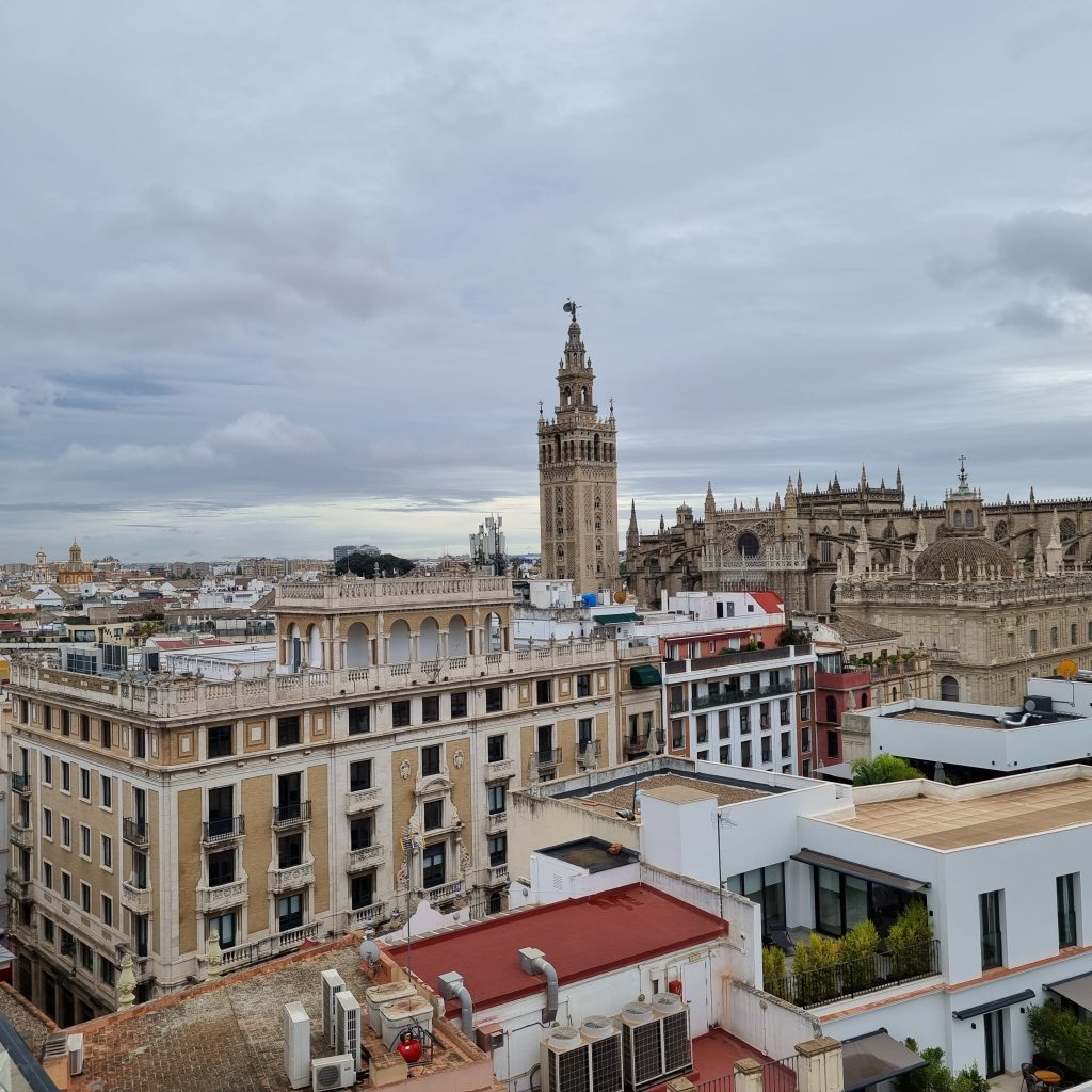 Catedral de Sevilla view from QUERENCIA DE SEVILLA hotel roof top from a distance