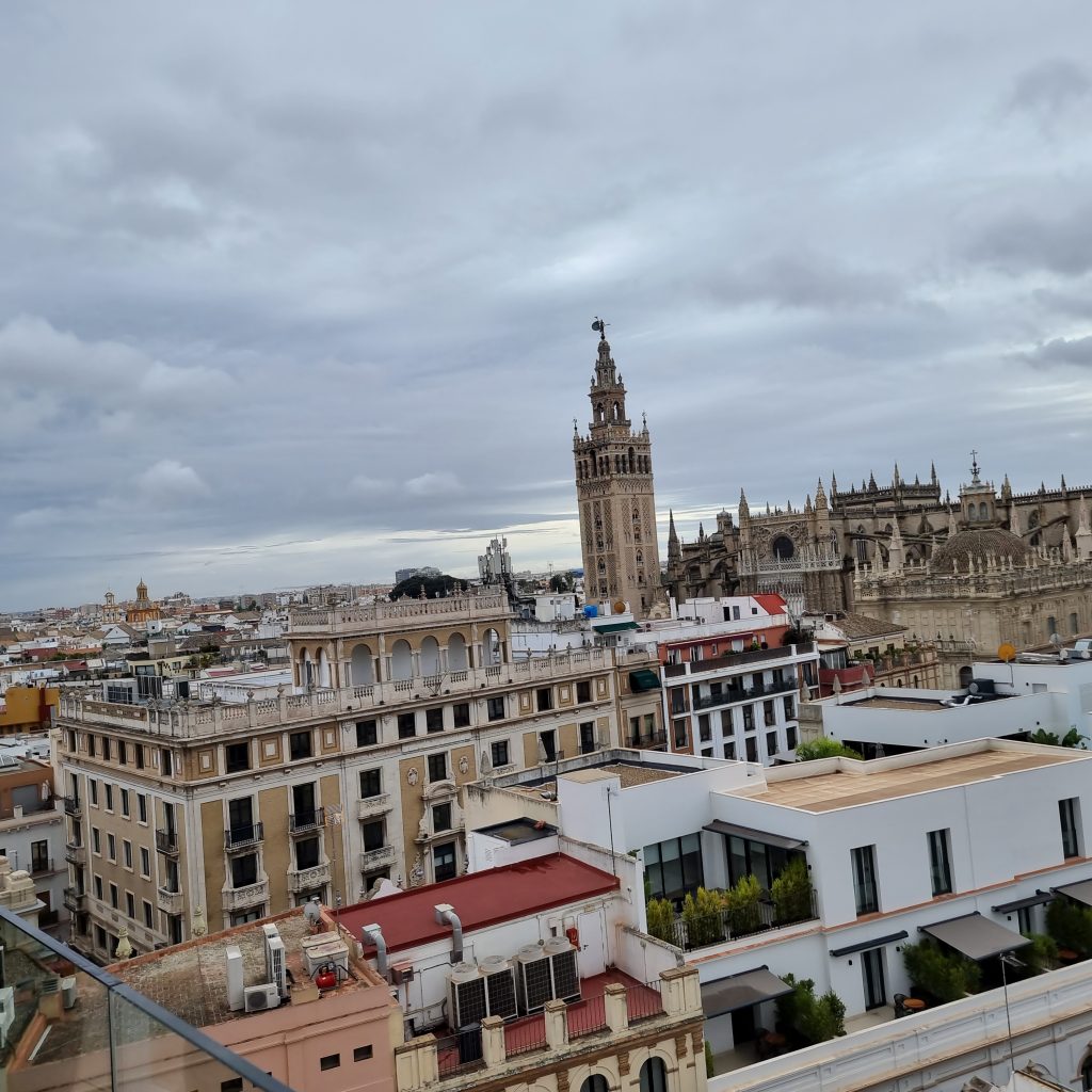 Catedral de Sevilla amazing view from QUERENCIA DE SEVILLA hotel roof top bar