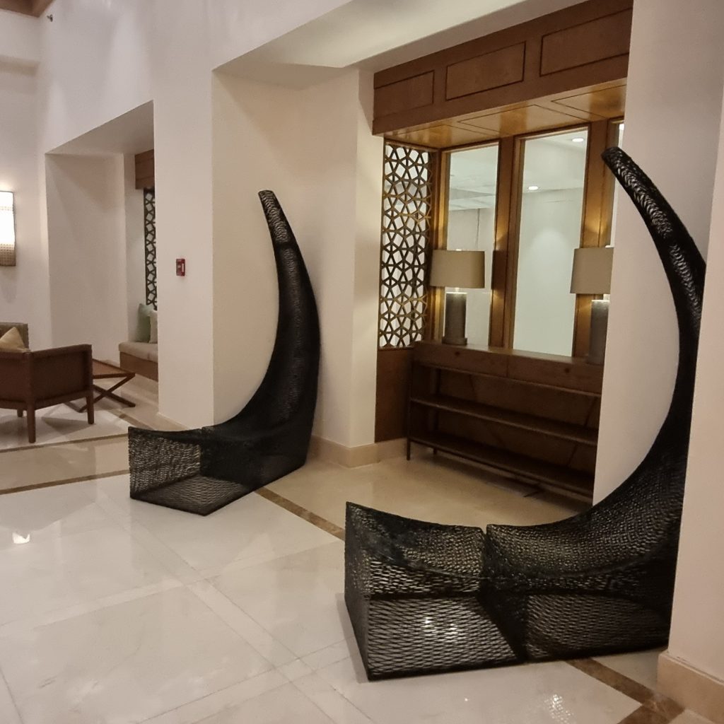 InterContinental Fujairah Lobby interesting black chairs